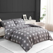Polka Dots Duvet Cover Set 🛏️ Grey & White Bedding • Soft Microfibre