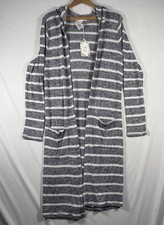 Hooded Sweater Duster Cardigan Long Size M Gr...