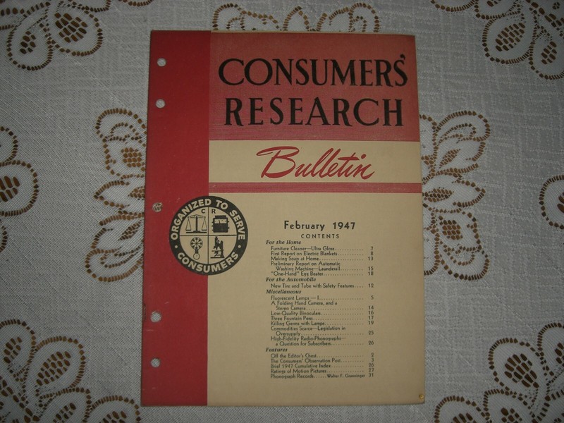 Consumers Research Bulletin - February 1947 - High-Fidelity Radio-Phonographs