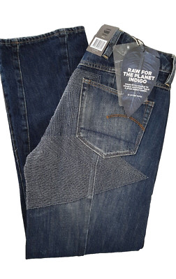 G-STAR Lanc 3D NEW High Waist Straight Womens Jeans Blue 26x32 / AU 8  RRP $250