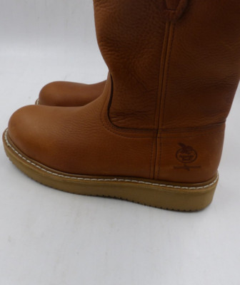 GEORGIA BOOT MENS WELLINGTON 10'' WEDGE BROWN WORK BOOT STEEL TOE SZ 11
