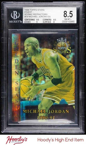 1996 Topps Stars Finest Atomic Refractors Golden Season Michael Jordan BGS 8.5