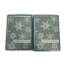 40 Christmas Cards and envelopes Countryside Snowflakes Warm winter wishes Greet