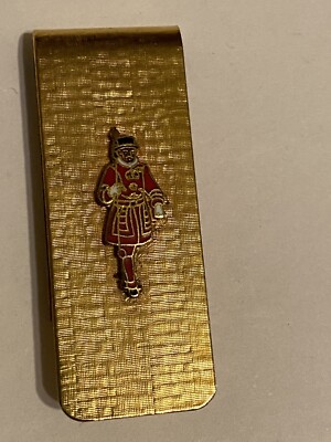 fun Vintage spun brass English Beefeater Money Clip