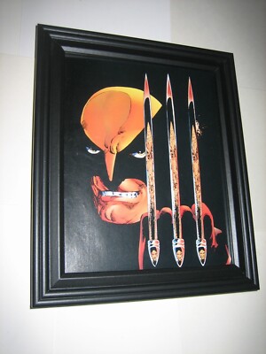 Wolverine Pin-up FRAMED # 1 Adamantium Claws Reflection by John Byrne x