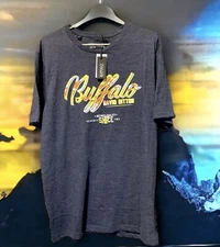 New Men's Large Buffalo David Bitton Men's Short Sleeve T-Shirt Gray Yellow New