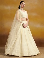 New Launching White Georgette Lehenga Choli With Dupatta For Functional Wear