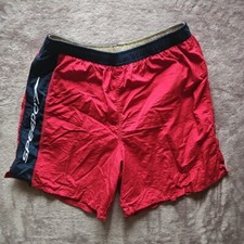 Speedo Board Swimming Shorts Men Small 28 WAIST Red Blue Mesh Liner Drawstring