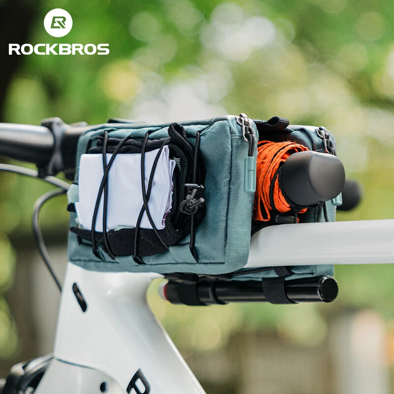 ROCKBROS Bolsa Marco Delantero Bicicleta Tubo Doble Bolsa con Soporte de Bomba Lateral 1L Foto 2 de 4