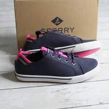 Sperry Top Sider Girl's Canvas Sneakers Youth Shoe Size 4