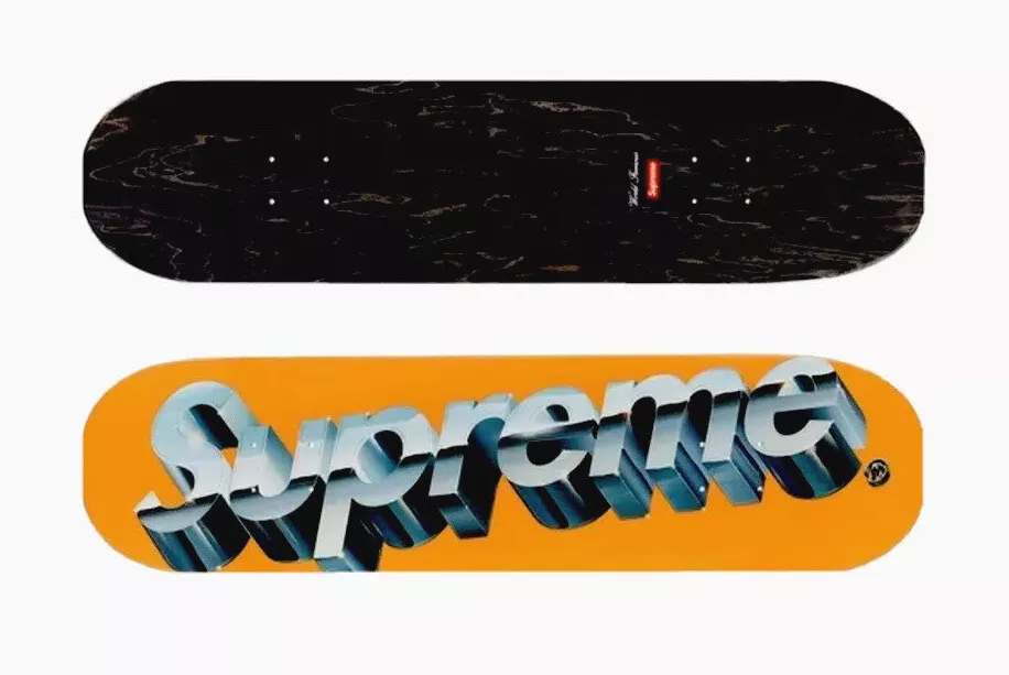 NEW ORANGE Supreme Chrome Logo Skateboard Deck 8.25 8 1/4 Inch