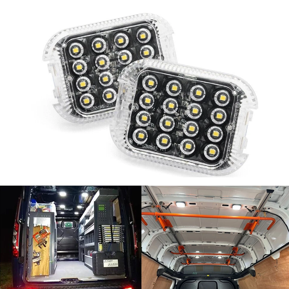 LED Interior Load Space Area Dome Light w/ Heat Sink For Ford Transit MK8 Custom - Image 2 of 4