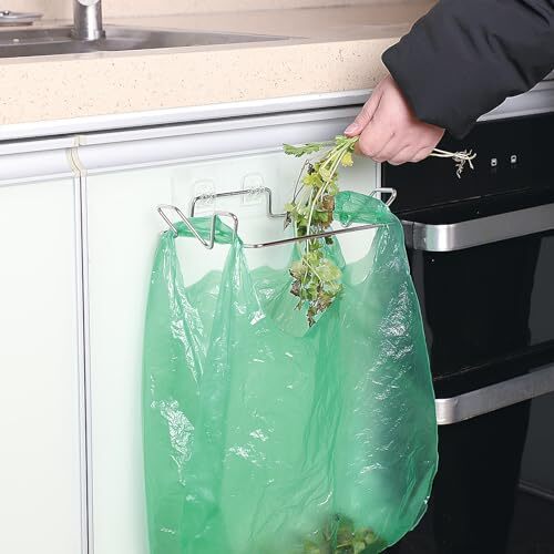 Stainless Steel Trash Bag Holder for Kitchen Cabinets Doors and Cupboards, 1 - Picture 3 of 8