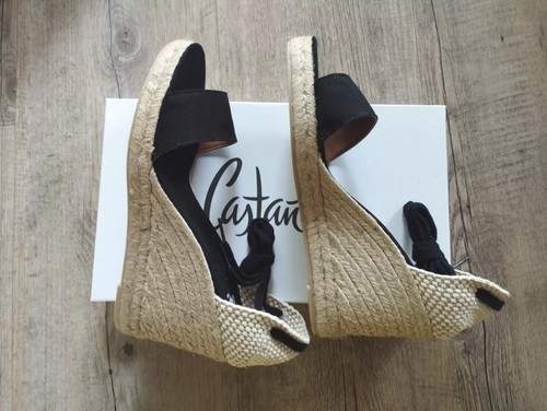 Barfuß Keilabsatz Sandalen Espadrilles CASTANER Belen schwarz Gr. 41 - neu - Bild 3 von 10