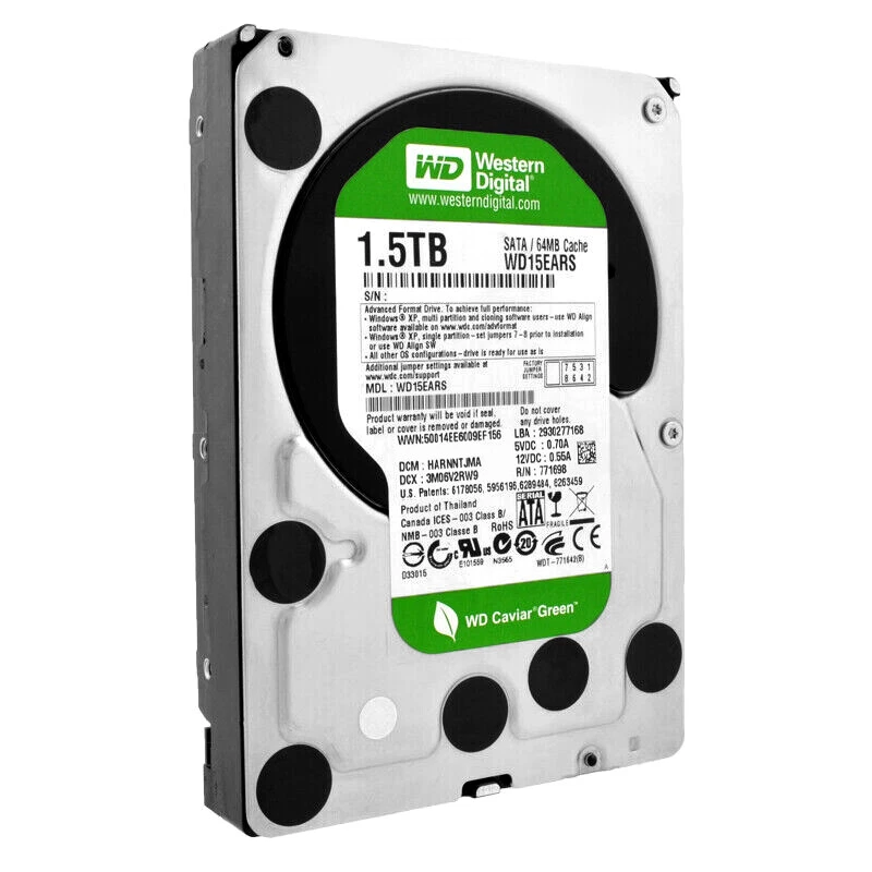 Westren Digital 1,5TB WD15EARS Sata II 64MB 7200U/min 3,5 Zoll - Bild 2 von 4