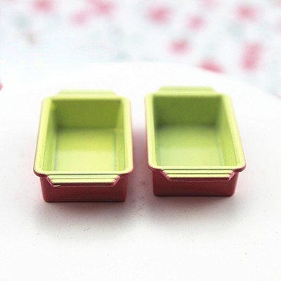 2PC 1:12 Scale Dollhouse Miniature Bento Box Food Plate Dining Room Tableware