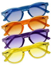 Fashion Round Keyhole Full Magnified Tinted Color Lens Reading Sunglasses UV400