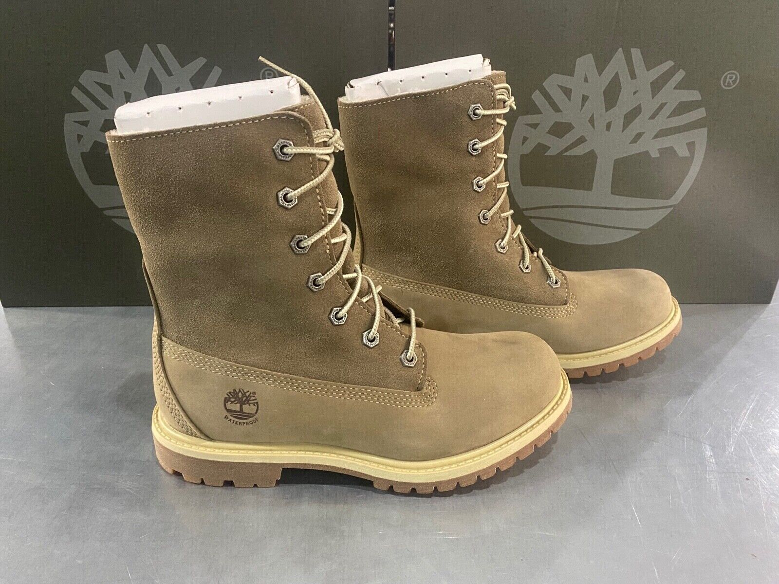 antage overgive Humoristisk TIMBERLAND WOMEN&#039;S AUTHENTIC WATERPROOF ROLL-TOP BOOTS FLEECE LIGHT  BROWN 08330R | eBay