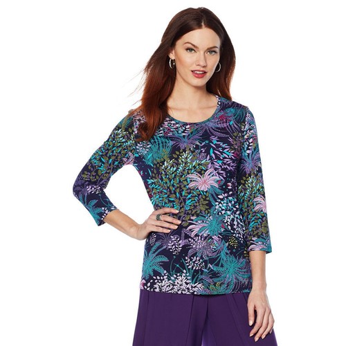 Antthony "Elda Collection" Top (638561A-K-4) -2X, Black Multi - Picture 2 of 2