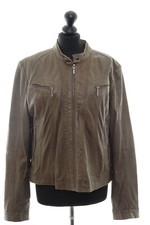 Saki Collection Womens Leather Jacket Coat Medina 44 Brown Short Leather Lamb Nappa