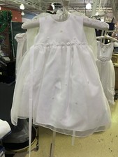 White Christening/baptism Gown. With Jacket And Bonnet