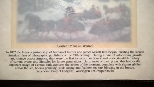 Currier & Ives Central Park In Winter NY American Fine Art Print Christmas Card - Picture 8 of 24