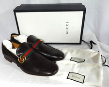 Gucci Donnie Brown Leather GG Marmont Wed Loafer 12
