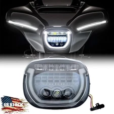 For Harley Street Glide 2024 LED Headlight Daytime Running Light Hi/Low Beam