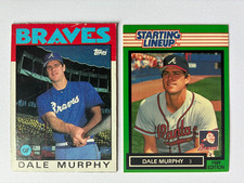 Dale Murphy Oddball lot: 1989 Starting Lineup Card and 1986 Topps Box Bottom