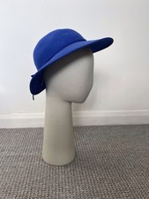 Vintage 1980s royal cobalt blue wide brim Bermona hat wool felt wedding 