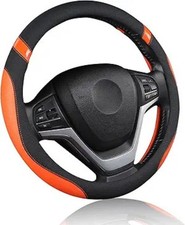 Pickup Truck Steering Wheel Cover Universal Soft Leather Non-Sl Color: Orange