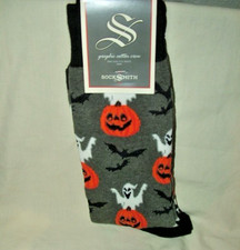 New 1 pr Men's HALLOWEEN Socks Pumpkins Jack O'Lanterns Bats Ghosts Size 10-13