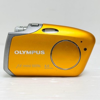 OLYMPUS μ-mini Orange Compact Digital Camera Tested Working Seller
