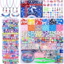 AIPRIDY 3200 Pcs Girls Toys Bracelet Making Kit Unicorn/Mermaid Beads Jewelry