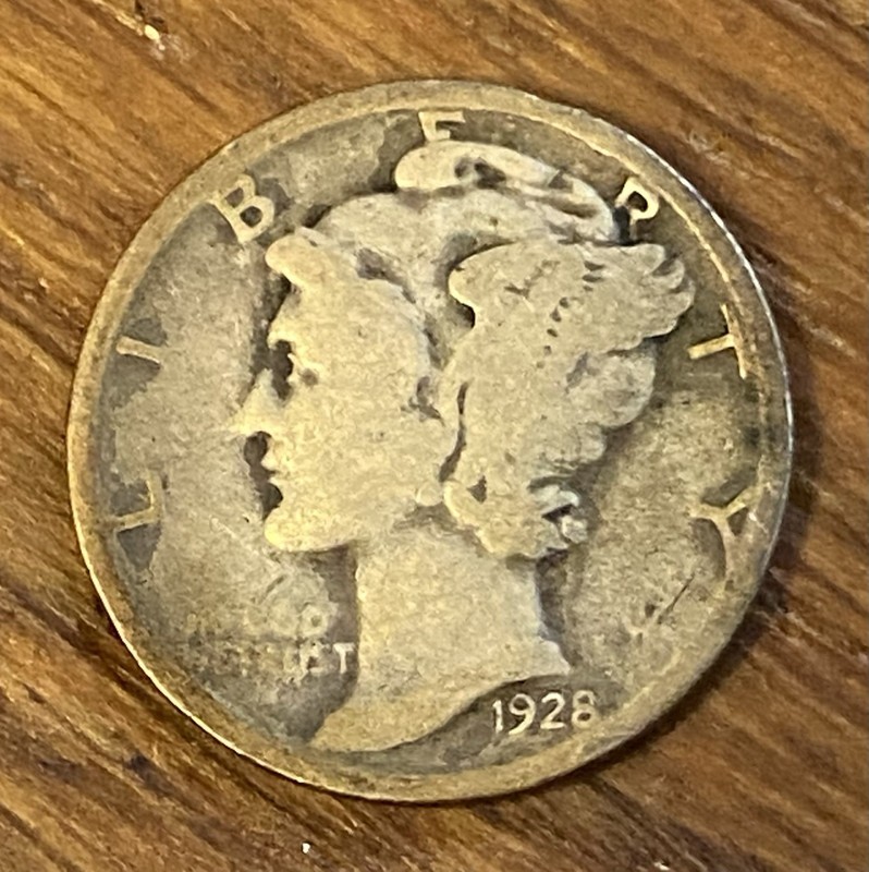 1928 Mercury Dime Good Roaring 20s 90% Silver Philadelphia Winged Liberty US 10c