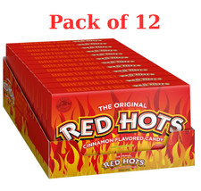 Cinnamon Flavored Hard Candy 12x5.5oz Boxes Spicy Red Hots Theater Snack