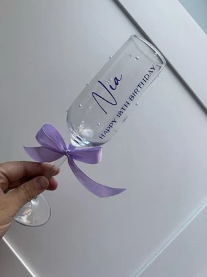 Personalised Champagne Flute for Birthday, Happy Birthday Champagne Glass, Gift