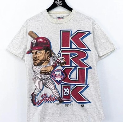 Retro John Kruk Philadelphia Phillies Caricature Mlb Ash T-Shirt  AN45215