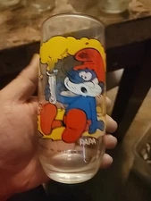 Vintage Papa Smurf drinking glass from 1982