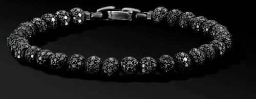 Brazalete para hombre de diamantes negros de corte redondo de 10 quilates con acabado de oro negro de 14 quilates Foto 2 de 3