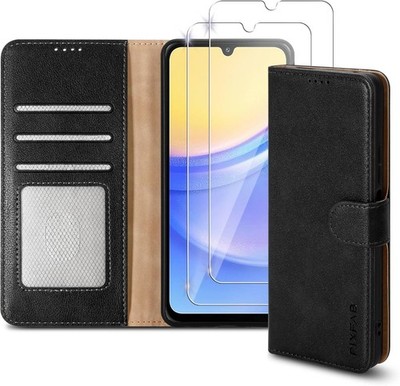 Für TCL 60 NXTPAPER 4G Hülle, Leder Wallet Flip Handy Cover & Hartglas