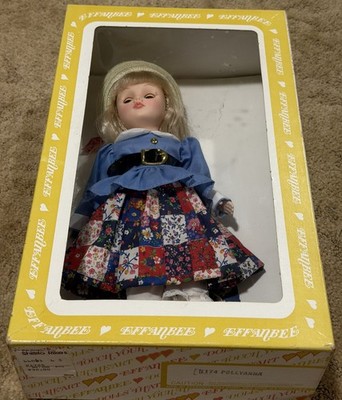 Vintage Effanbee Pollyanna Doll Sleepy Eyes Rooted Hair Orig Oufit Box /110