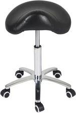 Antlu Saddle Stool Rolling Chair for Medical Massage Without Backrest, Black 