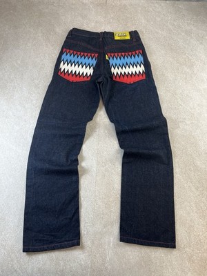 Vintage Base Control Japanese Denim Jeans Zick Zag Pocket Y2K Streetwear 28x30