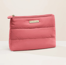 Rare Beauty By Selena Gomez Happy Cool Pink Puff Zipper Toiletry Make Up Bag