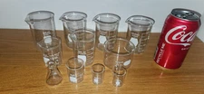 LOT of  11 Vintage Pyrex Kimax Laboratory Glass Beakers Flasks Dishes Cute Sizes