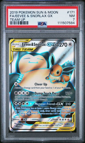 Eevee & Snorlax-GX graded PSA 7 for sale on eBay