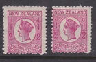 New Zealand 1873-93 1/2d Rose Red QV Newspaper Stamp X2 MINT/MH (QF87.32)