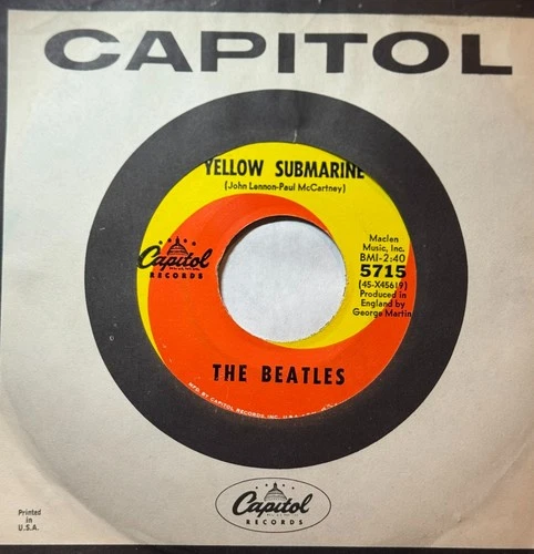 BEATLES * 45 * Yellow Submarine / Eleanor Rigby * 1960s * USA VG ORIGINAL VINYL