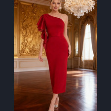 One-Shoulder Evening Dresses Party Gown Classic A-Line Dress Mother of the Bride